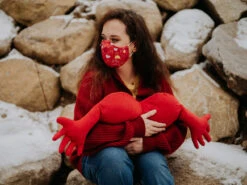 Lustige Antibakterielle Gesichtsmaske Herzen - Größe „Groß“ -Dedoles Antibacterial Face Mask Hearts 2