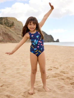 Lustiger Badeanzug Für Mädchen Aquarell-Blumen -Dedoles Aquarel Flowers 1