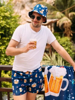 Lustige Badeshorts Für Männer Bier Und Boot -Dedoles Beer Boat 1