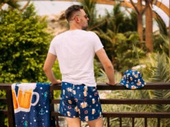 Lustige Badeshorts Für Männer Bier Und Boot -Dedoles Beer Boat 2