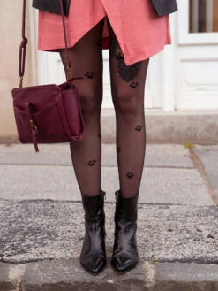 Lustige Nylonstrumpfhosen Schwarze Pfoten -Dedoles Black Paws 1