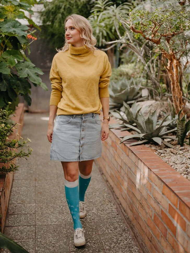 Lustige Kniestrümpfe Löwenzahn Blasen 4 Lustige Kniestrümpfe Löwenzahn Blasen – Bild 2