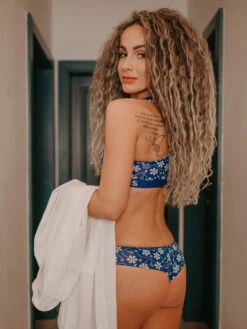 Lustige Damenbralette Blaudruck -Dedoles Blue Print 10