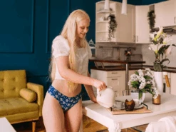 Lustige Brasilianische Damenschlüpfer Blaudruck -Dedoles Blueprint 2