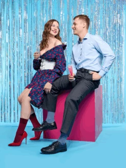 Braune Und Rote Jacquard-Socken -Dedoles Brown Red and Blue Grey 2 1