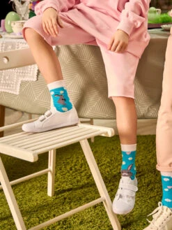 Lustige Kindersocken Hase Und Blumen -Dedoles Bunny Flowers 2