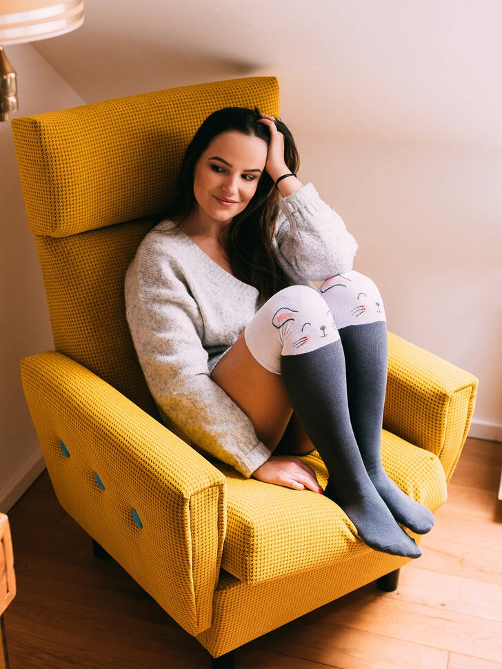 Lustige Überkniestrümpfe Kaninchen 8 Lustige Überkniestrümpfe Kaninchen – Bild 6