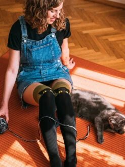 Lustige Überkniestrümpfe Katze -Dedoles Cat 1