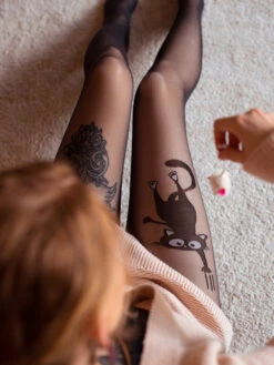 Lustige Nylonstrumpfhosen Katzen Und Pfoten -Dedoles Cat Paws 1