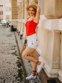 Lustige Nylonsocken Kirschen Und Punkte -Dedoles Cherries Dots 4