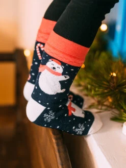 Lustige Warme Socken Für Kinder Weihnachts-Eisbär -Dedoles Christmas Polar Bear 3