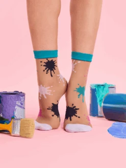 Lustige Nylonsocken Bunte Kleckse 11 Lustige Nylonsocken Bunte Kleckse -Dedoles Colorful Splotches 1