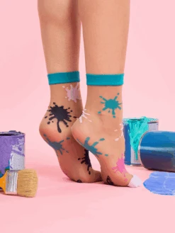 Lustige Nylonsocken Bunte Kleckse 12 Lustige Nylonsocken Bunte Kleckse -Dedoles Colorful Splotches 2