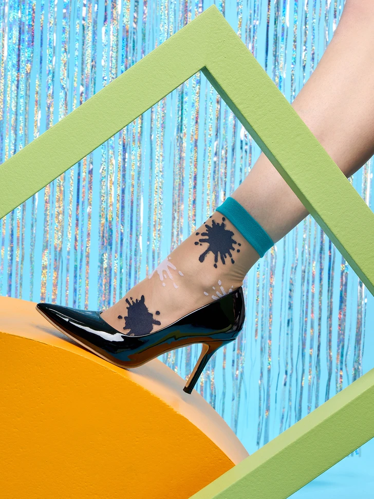 Lustige Nylonsocken Bunte Kleckse 8 Lustige Nylonsocken Bunte Kleckse – Bild 6