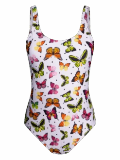 Lustiger Einteiliger Damenbadeanzug Bunte Schmetterlinge