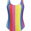 Lustiger Einteiliger Damenbadeanzug Sommerstreifen -Dedoles D F BW SW OPS C 1584 1