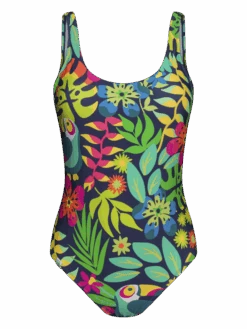 Lustiger Einteiliger Damenbadeanzug Tukan Im Dschungel