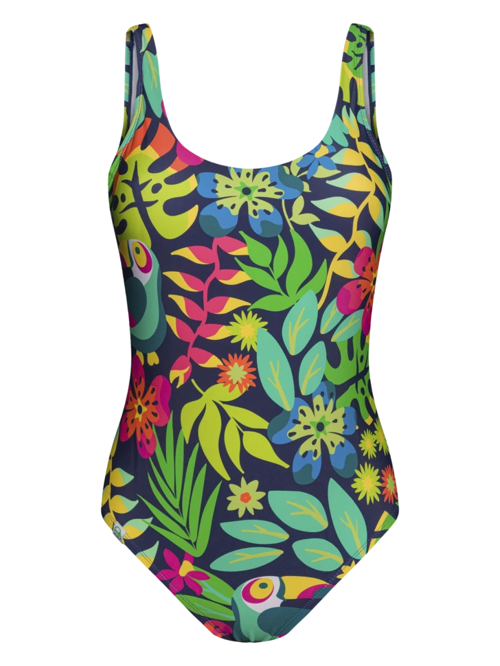 Lustiger Einteiliger Damenbadeanzug Tukan Im Dschungel 3 Lustiger Einteiliger Damenbadeanzug Tukan Im Dschungel