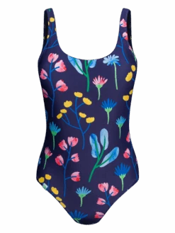 Lustiger Einteiliger Badeanzug Aquarell-Blumen