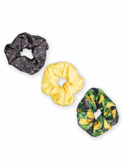 Lustige Haargummis 3er-Pack Zitronen