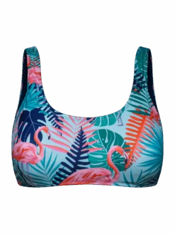 Lustiges Sportliches Bikinioberteil Wilder Flamingo