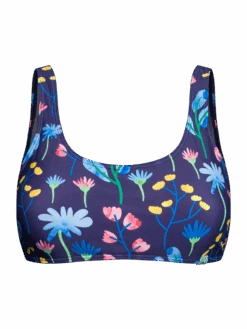 Lustiges Sportliches Bikinioberteil Aquarell-Blumen