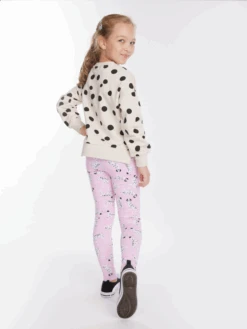 Lustige Leggings Aus Biobaumwolle Für Mädchen Rosa Dalmatiner -Dedoles D K AW LG C C 146 3