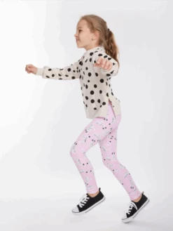 Lustige Leggings Aus Biobaumwolle Für Mädchen Rosa Dalmatiner -Dedoles D K AW LG C C 146 4