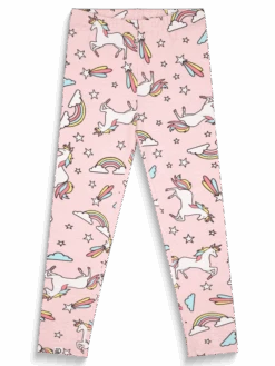 Lustige Leggings Aus Biobaumwolle Für Mädchen Regenbogen-Einhorn