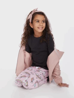 Lustige Leggings Aus Biobaumwolle Für Mädchen Regenbogen-Einhorn -Dedoles D K AW LG C C 204 4