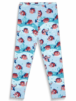 Lustige Leggings Aus Biobaumwolle Für Mädchen Lustiger Kugelfisch