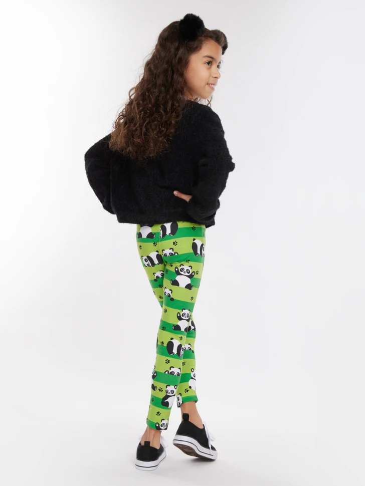 Lustige Leggings Aus Biobaumwolle Für Mädchen Panda Und Streifen 5 Lustige Leggings Aus Biobaumwolle Für Mädchen Panda Und Streifen – Bild 3