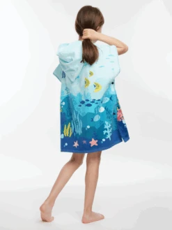 Lustiger Strandponcho Für Kinder Korallenwelt -Dedoles D K BW AC TP C 1578 ONE 5