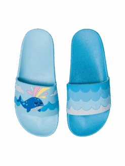 Lustige Pantoletten Für Kinder Glücklicher Wal