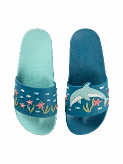 Lustige Pantoletten Für Kinder Fröhlicher Delfin