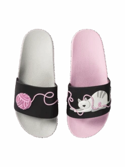 Lustige Pantoletten Für Kinder Katze Und Ball