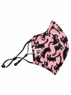 Lustige Antibakterielle Gesichtsmaske Rosa Katzen - Größe „Mittelgroß“