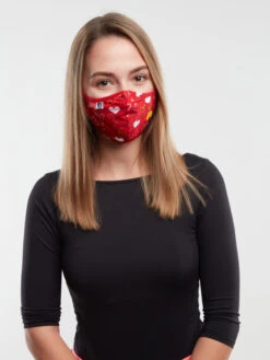 Lustige Antibakterielle Gesichtsmaske Herzen - Größe „Mittelgroß“ -Dedoles D K GFT AC AFM C 110 ONE 3