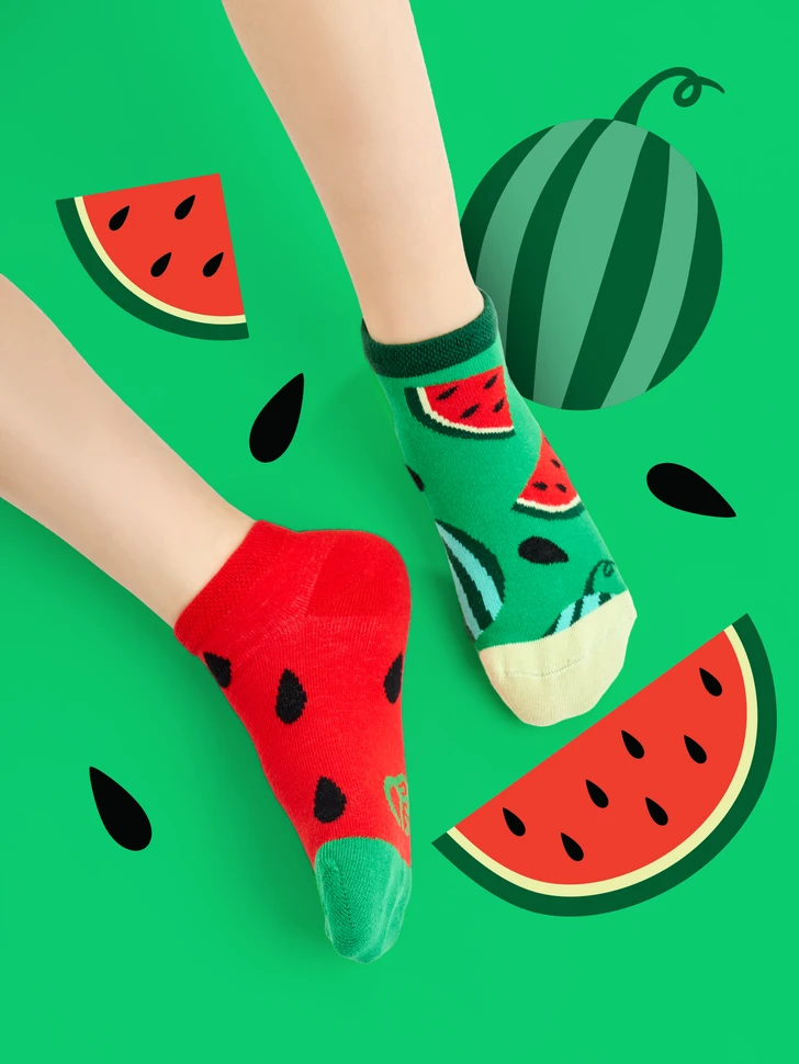 Lustige Knöchelsocken Für Kinder Wassermelonensaison 6 Lustige Knöchelsocken Für Kinder Wassermelonensaison – Bild 4