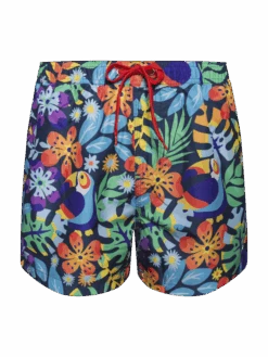 Lustige Badeshorts Für Männer Tukan Im Dschungel