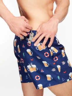 Lustige Badeshorts Für Männer Bier Und Boot -Dedoles D M SCL S SSH C 1266 4