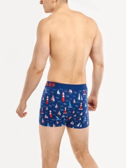 Lustige Boxershorts Für Männer Leuchtturm Und Segelboote -Dedoles D M UN T C C 1839 4