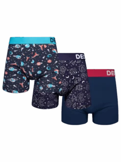Lustige Boxershorts Für Männer 3er-Pack Dunkelblaues Universum