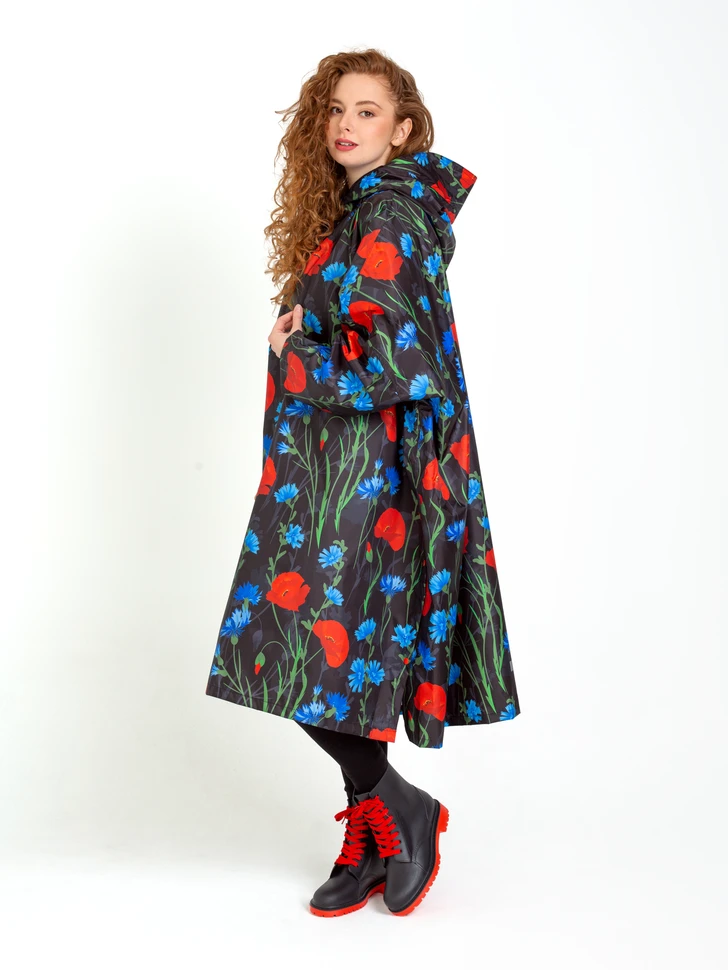 Lustiger Regenmantel Mohn- Und Kornblumen 5 Lustiger Regenmantel Mohn- Und Kornblumen – Bild 3