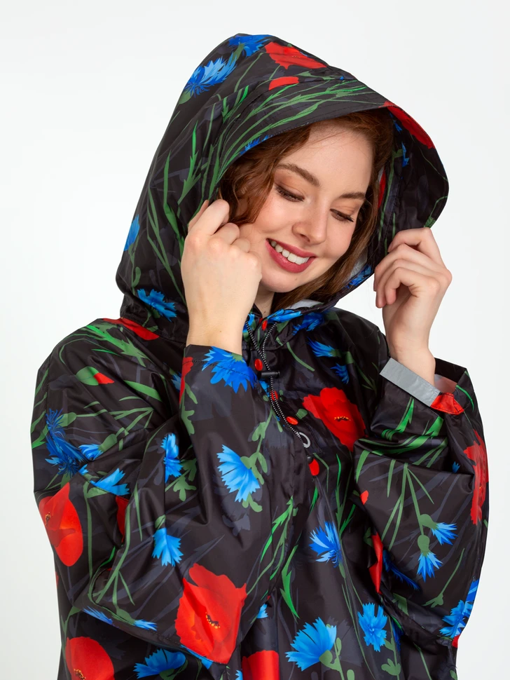 Lustiger Regenmantel Mohn- Und Kornblumen 7 Lustiger Regenmantel Mohn- Und Kornblumen – Bild 5