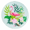 Lustiges Rundes Strandtuch Tropischer Flamingo 2 Lustiges Rundes Strandtuch Tropischer Flamingo -Dedoles D U BW AC RBT C 1588 ONE 1