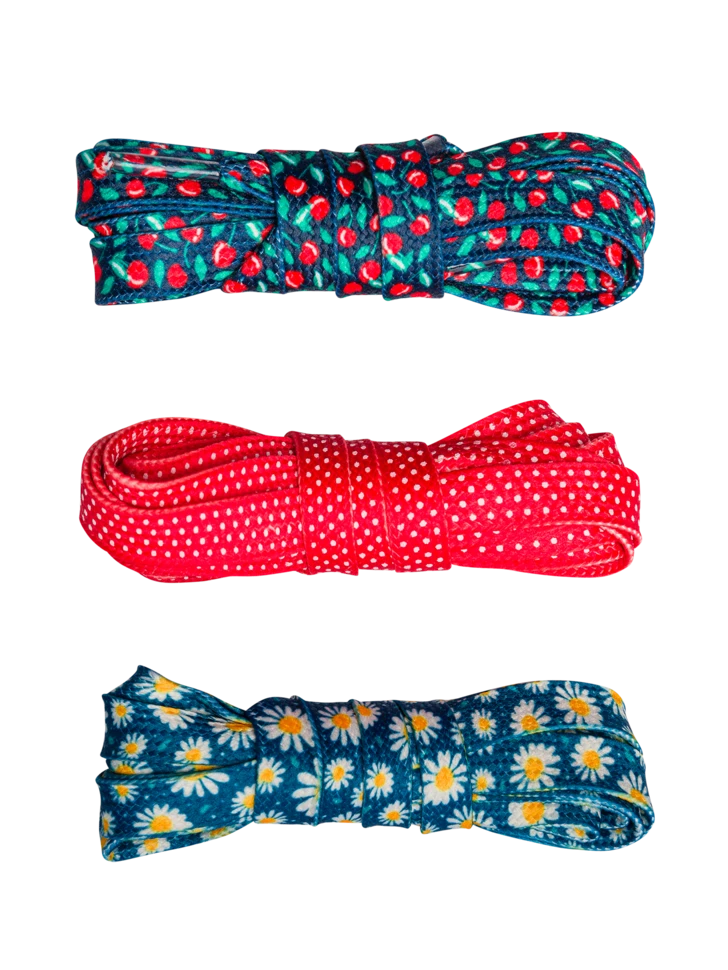 Schnürsenkel 3er-Pack Kirschen Und Gänseblümchen 3 Schnürsenkel 3er-Pack Kirschen Und Gänseblümchen