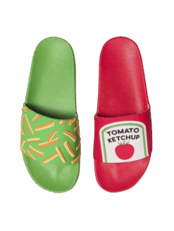 Lustige Pantoletten Pommes Mit Ketchup