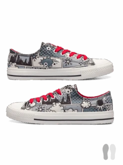 Lustige Canvas-Schuhe Schwarzweiß-Comics -Dedoles D U F SH CS C 1850 2