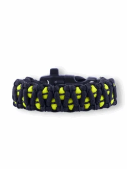 Blaues, Gelbes Und Schwarzes Paracord-Armband Katze